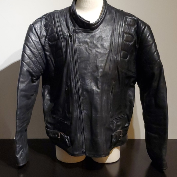 Bonus Leather Padded Double Zip Motorcycle Jacket - Picture 4 of 15